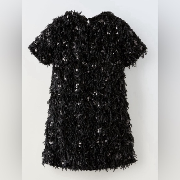 NWT ZARA FAUX FUR DRESS GIRLS SIZE 6/7 - Picture 2 of 9